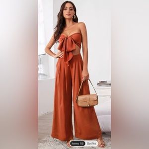 NWOT burnt orange flare pant top combo
